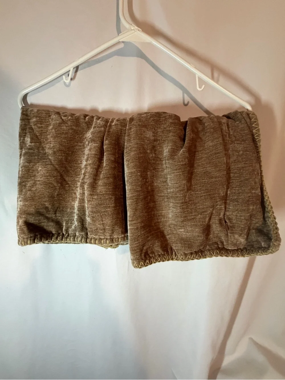 Brown Chenille Velvet Pillow Shams Set of 2 20x23 Boho Cottagecore Envelope